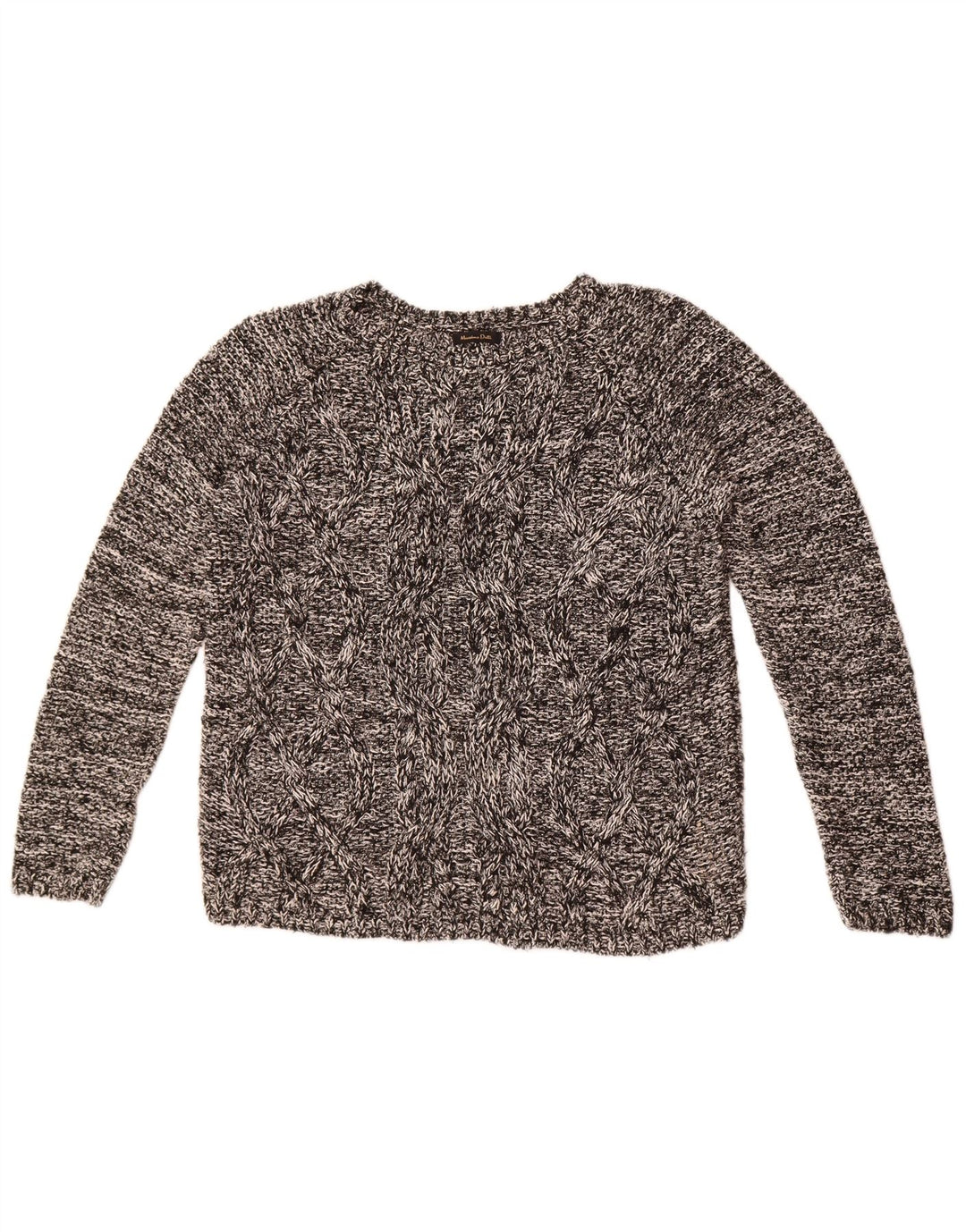 Massimo Dutti Womens Boat Neck Jumper Sweater UK 14 Medium Grey Flecked
