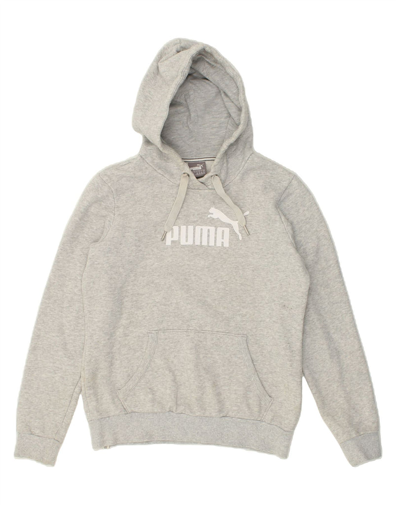 PUMA Womens Graphic Hoodie Jumper UK 10 Small  Grey | Vintage Puma | Thrift | Second-Hand Puma | Used Clothing | Messina Hembry 