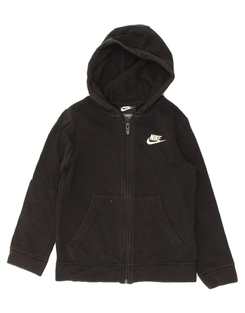 NIKE Boys Zip Hoodie Sweater 7-8 Years XS Black Cotton | Vintage Nike | Thrift | Second-Hand Nike | Used Clothing | Messina Hembry 