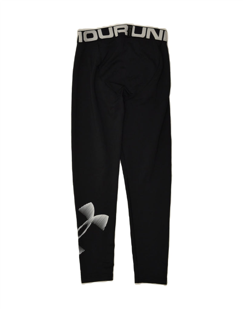 UNDER ARMOUR Boys Cold Gear Graphic Leggings 14-15 Years Black Polyester | Vintage Under Armour | Thrift | Second-Hand Under Armour | Used Clothing | Messina Hembry 