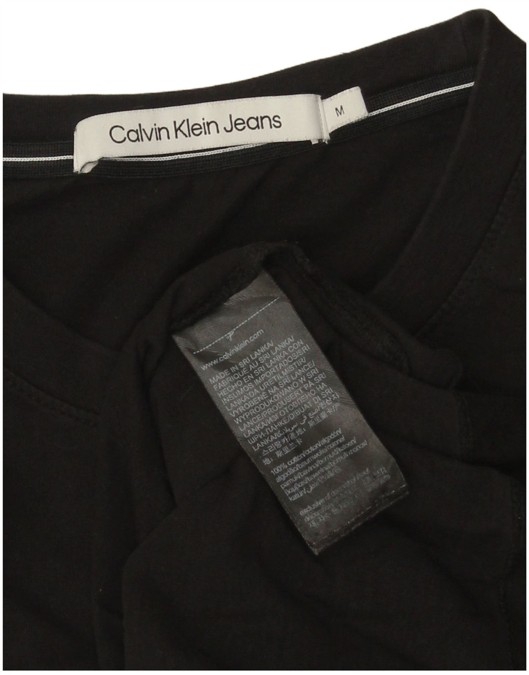 CALVIN KLEIN JEANS Mens T-Shirt Top Medium Black Cotton