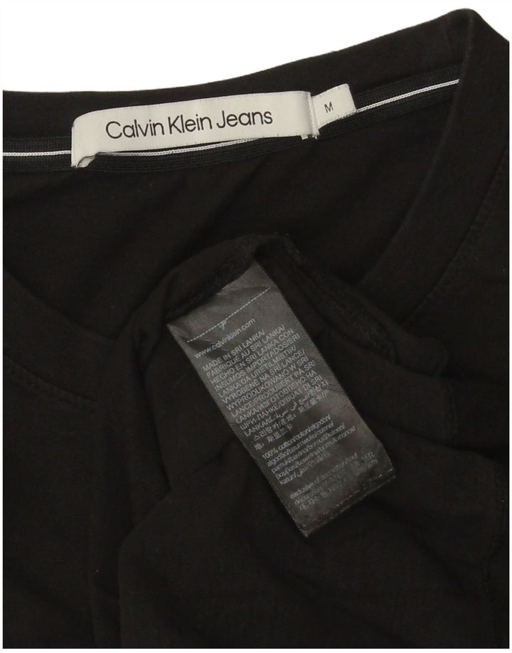 CALVIN KLEIN JEANS Mens T-Shirt Top Medium Black Cotton