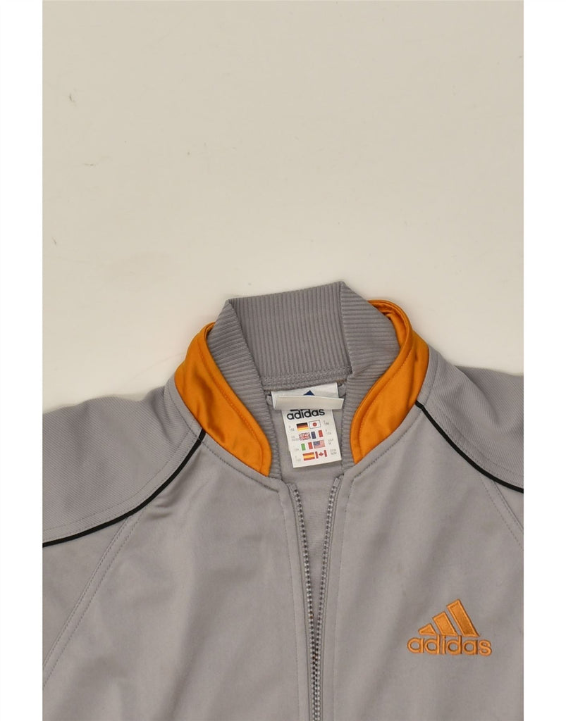 ADIDAS Boys Graphic Tracksuit Top Jacket 11-12 Years Grey Polyester | Vintage Adidas | Thrift | Second-Hand Adidas | Used Clothing | Messina Hembry 