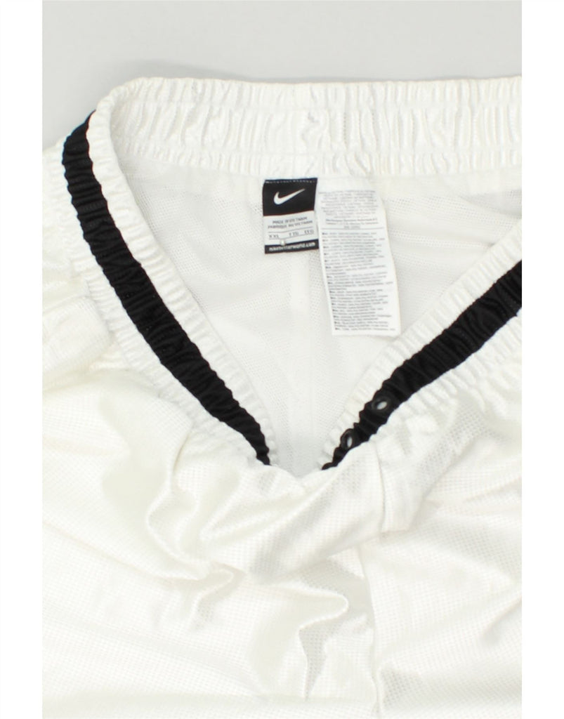 NIKE Mens Graphic Sport Shorts 2XL White Polyester | Vintage Nike | Thrift | Second-Hand Nike | Used Clothing | Messina Hembry 