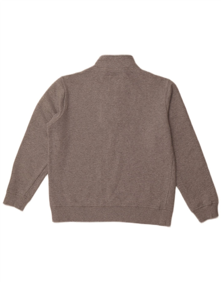 CREW CLOTHING Mens Zip Neck Sweatshirt Jumper Large Grey Cotton