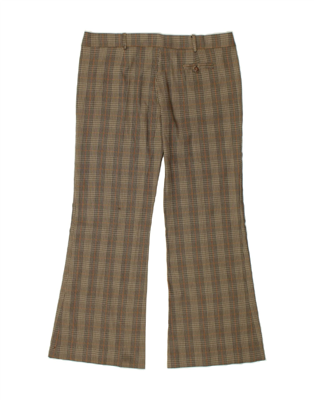 TREND Womens Bootcut Casual Trousers IT 48 XL W38 L31 Brown Check Vintage Trend and Second-Hand Trend from Messina Hembry 