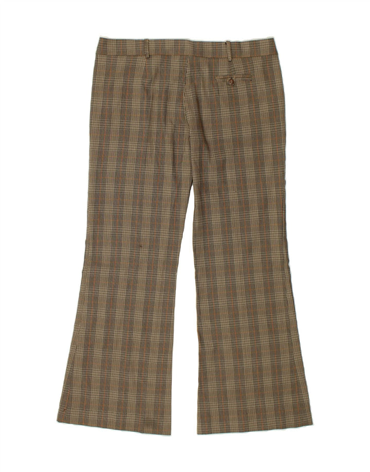 TREND Womens Bootcut Casual Trousers IT 48 XL W38 L31 Brown Check Vintage Trend and Second-Hand Trend from Messina Hembry 