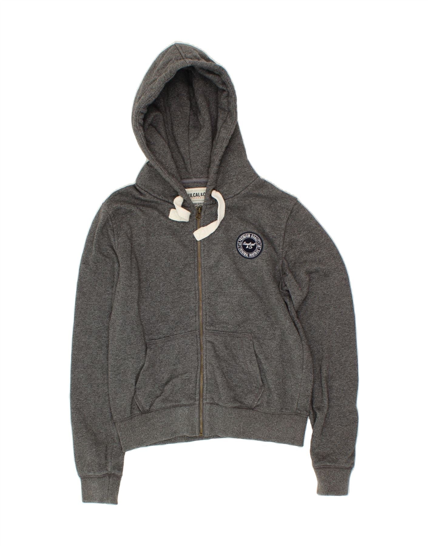 SOULCAL&CO Womens Zip Hoodie Sweater UK 14 Large Grey Cotton