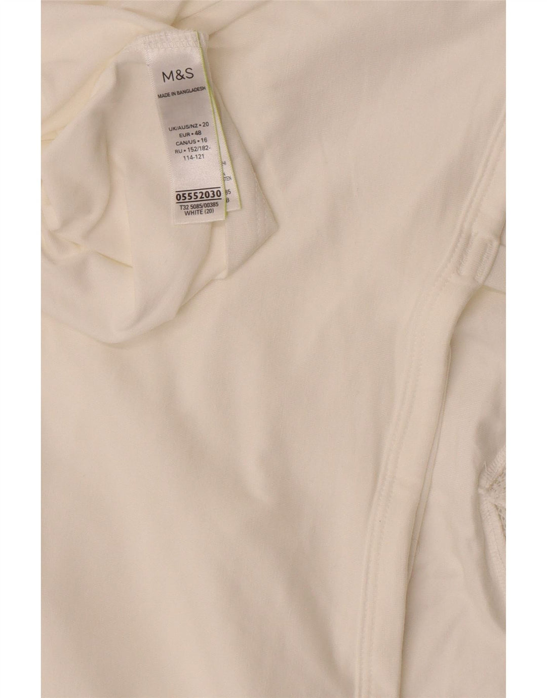 Marks & Spencer Womens Crop Cami Top UK 20 2XL White Cotton