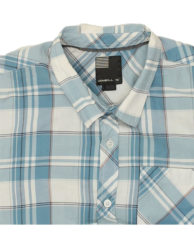 O'NEILL Mens Short Sleeve Shirt Large Blue Check Cotton | Vintage O'Neill | Thrift | Second-Hand O'Neill | Used Clothing | Messina Hembry 