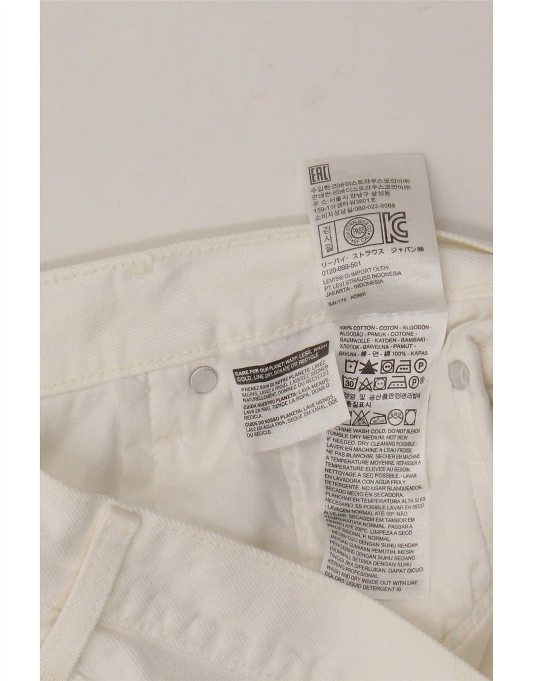 Levi's Womens 501 Denim Shorts W28 Medium White Cotton