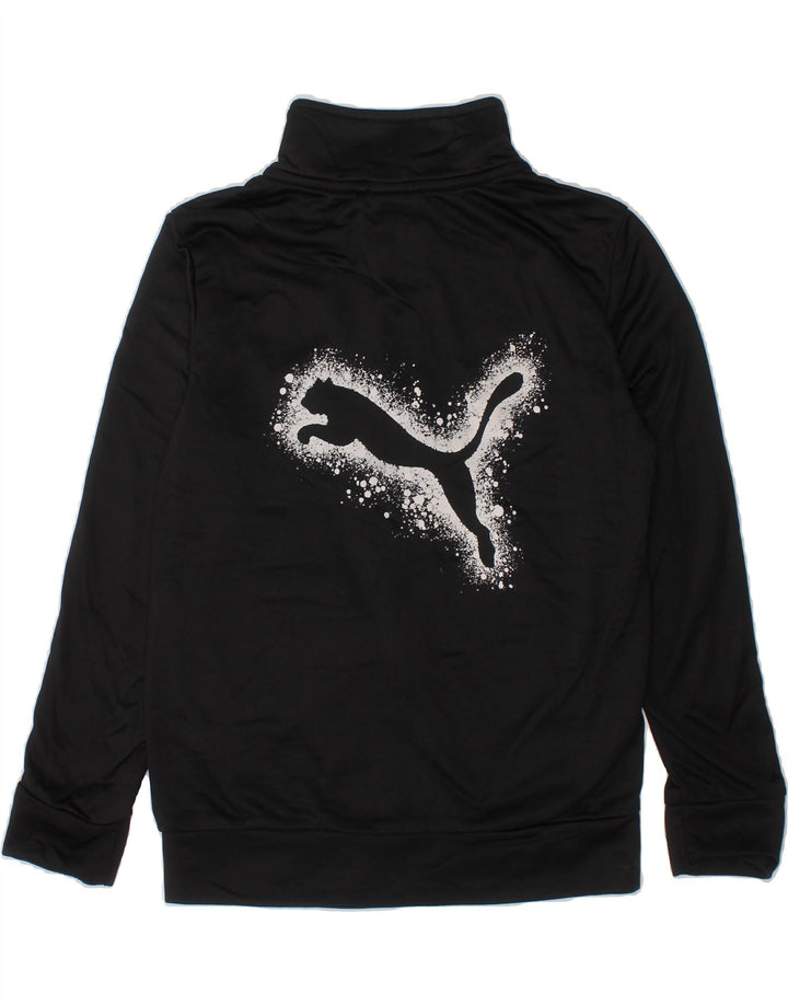 PUMA Boys Graphic Tracksuit Top Jacket 5-6 Years XS Black Polyester Vintage Puma and Second-Hand Puma from Messina Hembry 