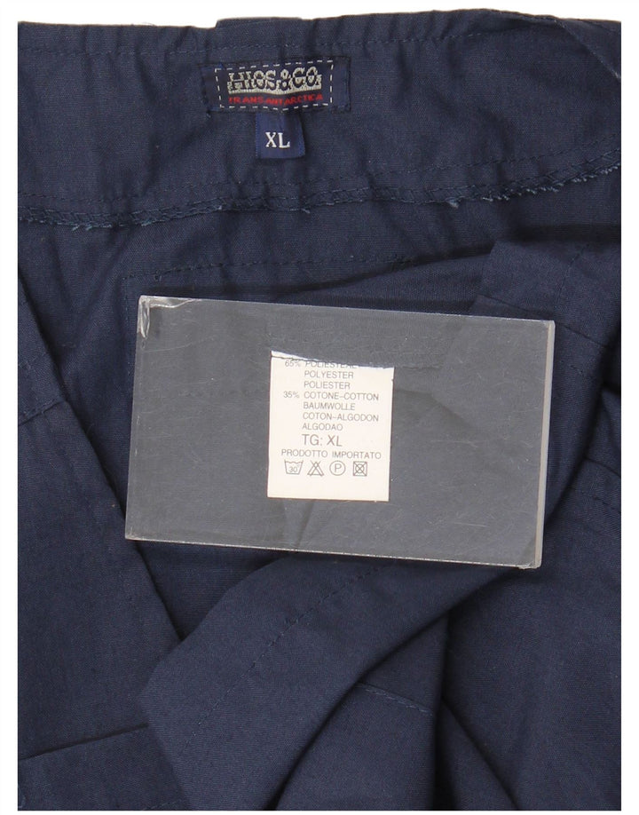 Vintage Mens Utility Gilet UK 42 XL Navy Blue Polyester