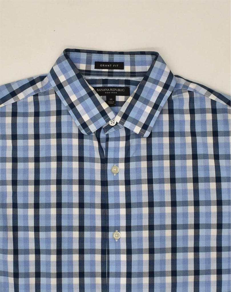 BANANA REPUBLIC Mens Grant Fit Shirt Medium Blue Gingham Cotton | Vintage Banana Republic | Thrift | Second-Hand Banana Republic | Used Clothing | Messina Hembry 