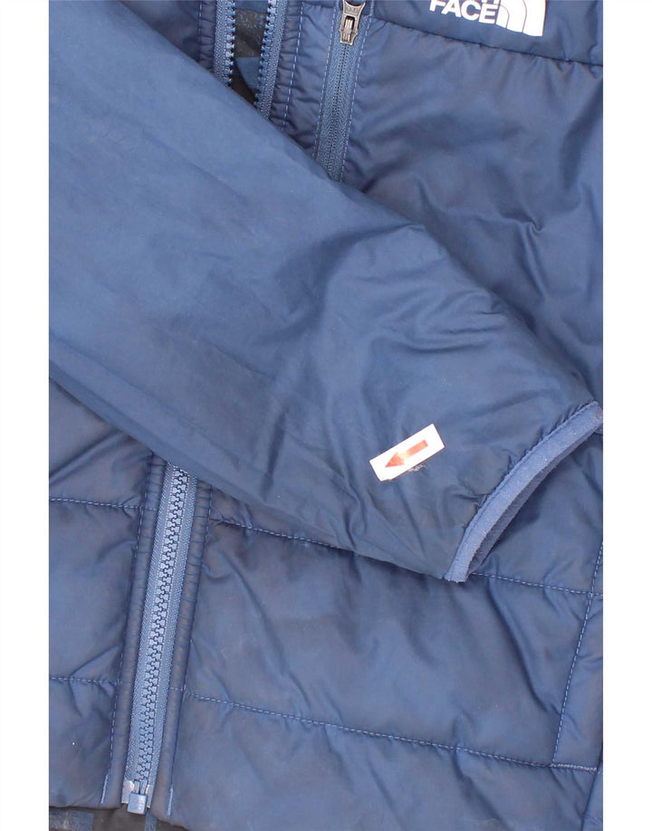 The North Face Boys Graphic Reversible Padded Jacket 7-8 Years Small Blue
