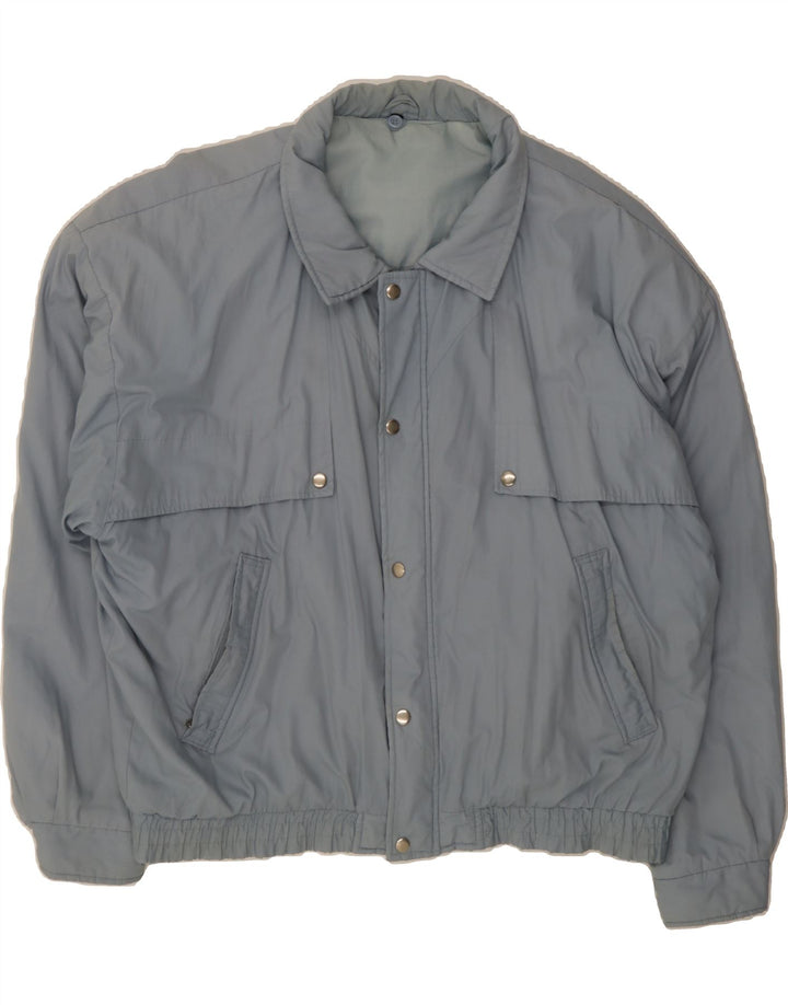 VINTAGE Mens Bomber Jacket Size 56 3XL Blue Polyester Vintage Vintage and Second-Hand Vintage from Messina Hembry 
