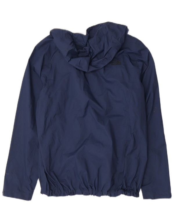 The North Face Womens Hooded Rain Jacket UK 16 Large Navy Blue