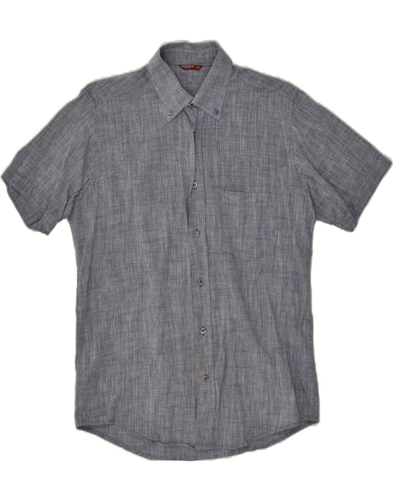 CARRERA Mens Short Sleeve Shirt Medium Grey Cotton | Vintage Carrera | Thrift | Second-Hand Carrera | Used Clothing | Messina Hembry 