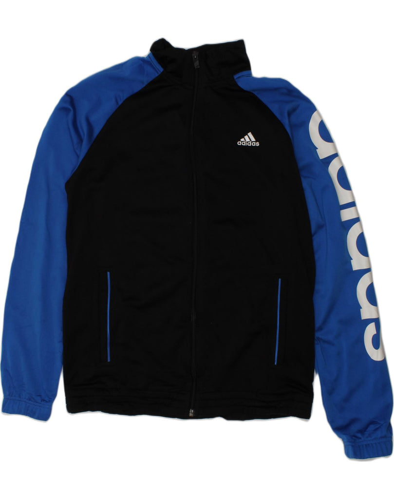 ADIDAS Boys Graphic Tracksuit Top Jacket 13-14 Years Navy Blue Colourblock | Vintage Adidas | Thrift | Second-Hand Adidas | Used Clothing | Messina Hembry 