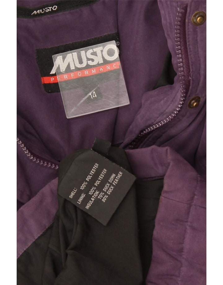 Musto Womens Padded Coat UK 14 Medium Purple Polyester