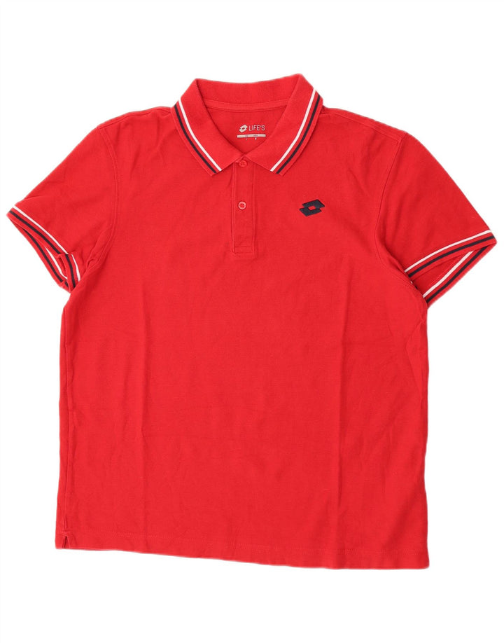 Lotto Mens Polo Shirt Medium Red Cotton