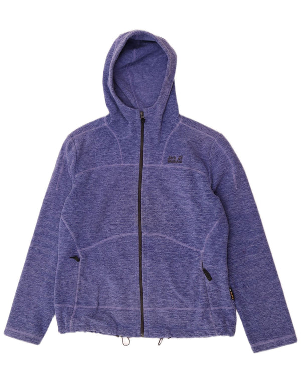 Jack Wolfskin Womens Hooded Fleece Jacket UK 18/20 XL Purple Flecked