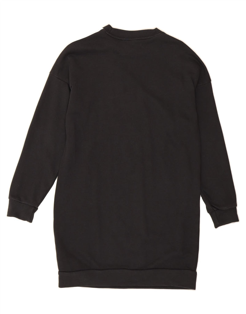 ADIDAS Womens Longline Sweatshirt Jumper UK 8/10 Small Black Cotton Vintage Adidas and Second-Hand Adidas from Messina Hembry 