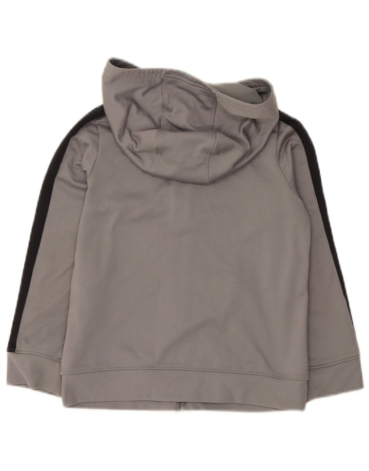 Under Armour Boys Zip Hoodie Sweater 7-8 Years Small Grey Colourblock