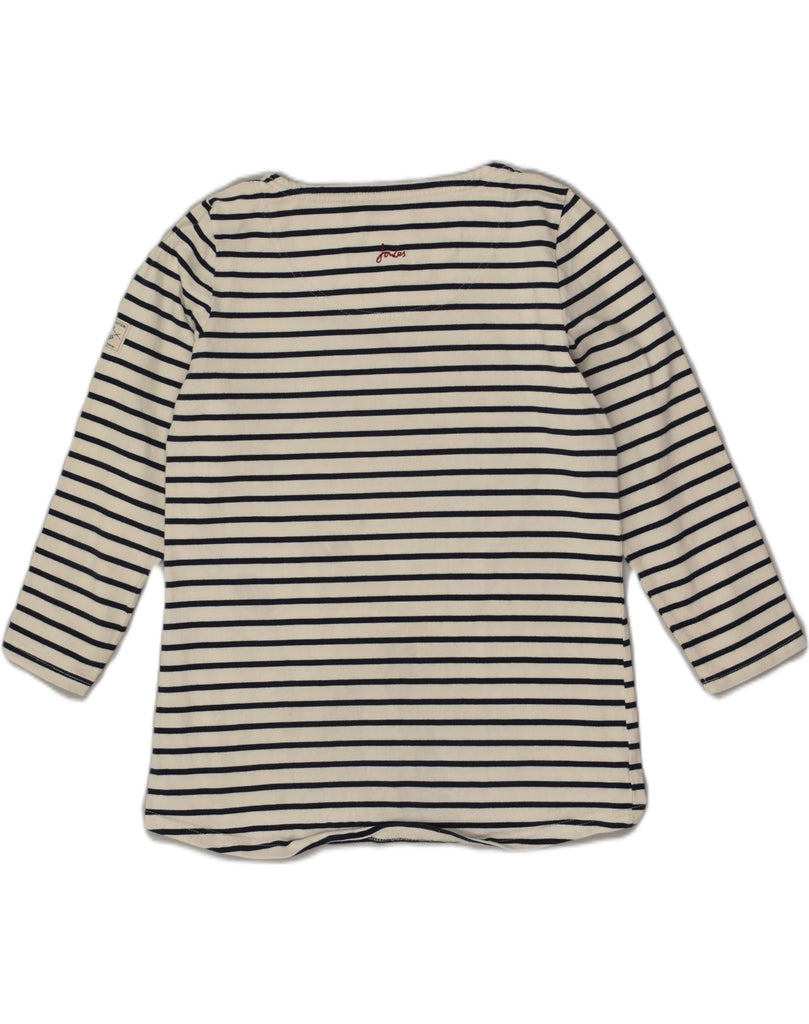 JOULES Womens Top Long Sleeve UK 10 Small White Striped Cotton Nautical | Vintage Joules | Thrift | Second-Hand Joules | Used Clothing | Messina Hembry 