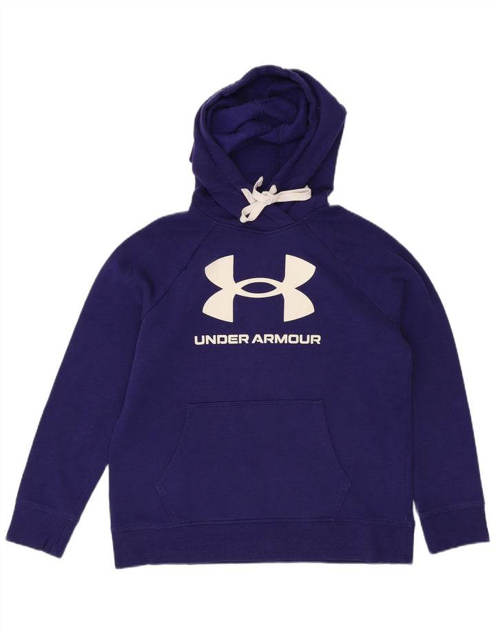 UNDER ARMOUR Mens Graphic Hoodie Jumper Medium Blue Cotton