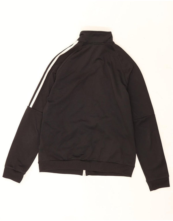 Adidas Womens Tracksuit Top Jacket UK 12/14 Medium Black Polyester