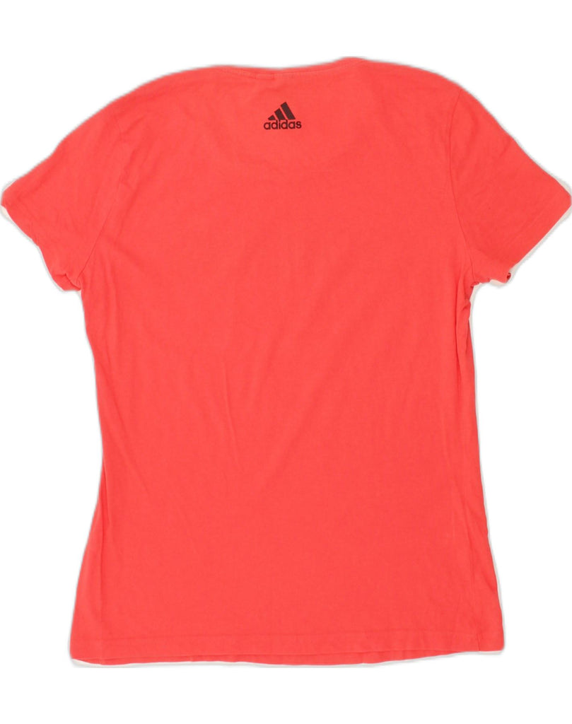 ADIDAS Womens Graphic T-Shirt Top UK 12 Medium Red Cotton | Vintage Adidas | Thrift | Second-Hand Adidas | Used Clothing | Messina Hembry 