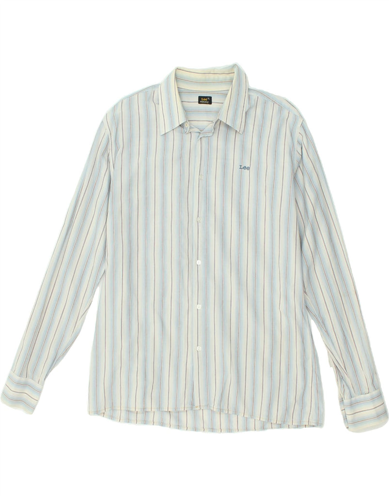 LEE Mens Shirt XL Blue Striped Cotton | Vintage Lee | Thrift | Second-Hand Lee | Used Clothing | Messina Hembry 