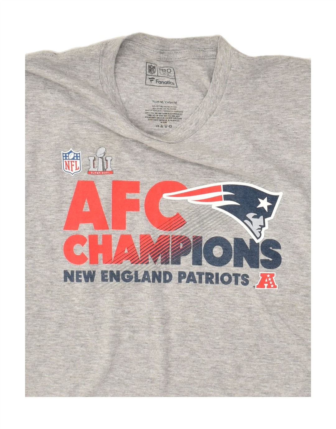 NFL Boys New England Patriots Graphic T-Shirt Top 10-11 Years Medium Grey | Vintage NFL | Thrift | Second-Hand NFL | Used Clothing | Messina Hembry 