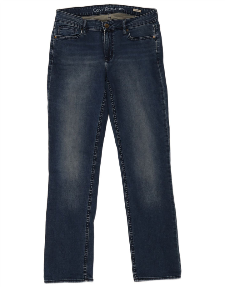 Calvin Klein Womens Straight Jeans W30 L32 Navy Blue Cotton