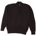 Jack Wills Mens Zip Neck Jumper Sweater XL Black Cotton