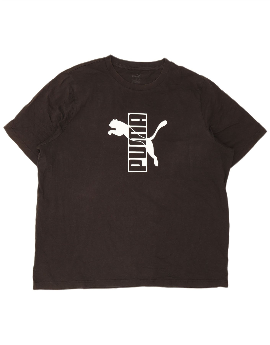 Puma Mens Graphic T-Shirt Top 2XL Black Cotton