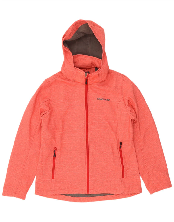 Coast Womens Hooded Windbreaker Jacket EU 42 Large Red Flecked Polyester