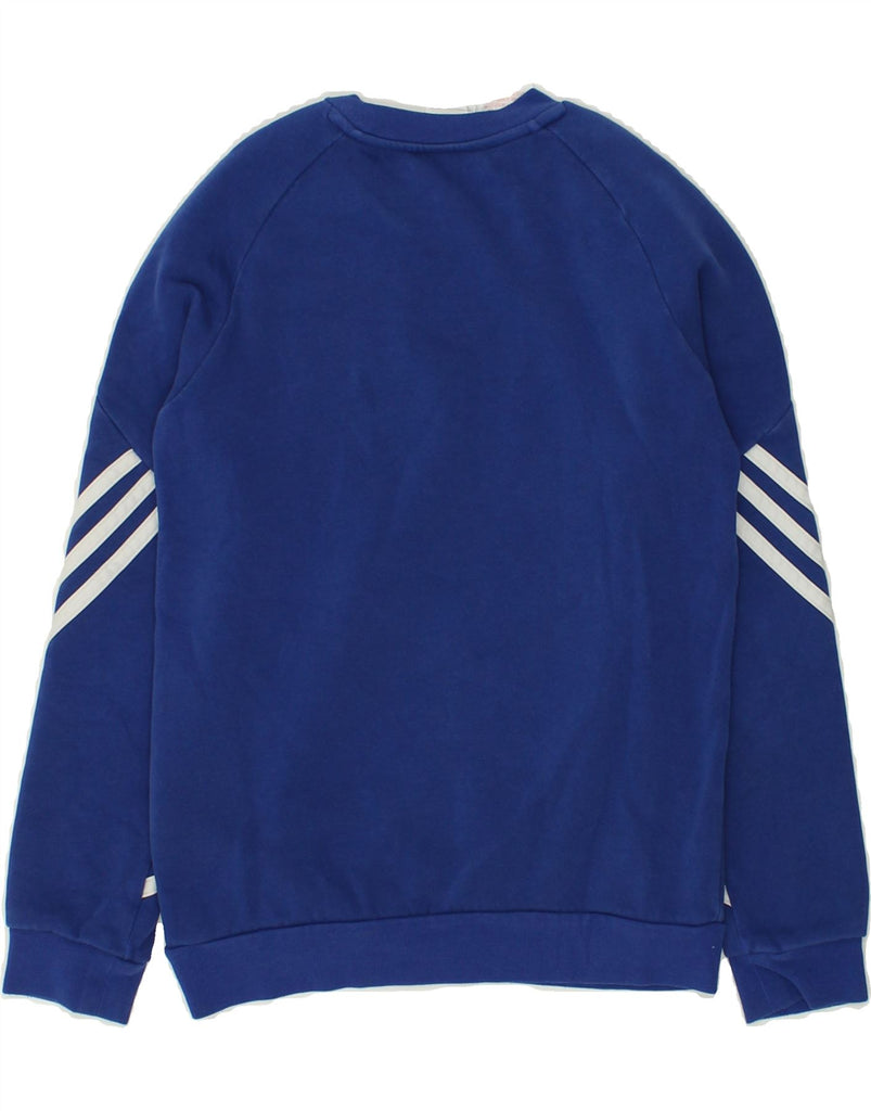 ADIDAS Boys Sweatshirt Jumper 9-10 Years Medium Blue Cotton | Vintage Adidas | Thrift | Second-Hand Adidas | Used Clothing | Messina Hembry 