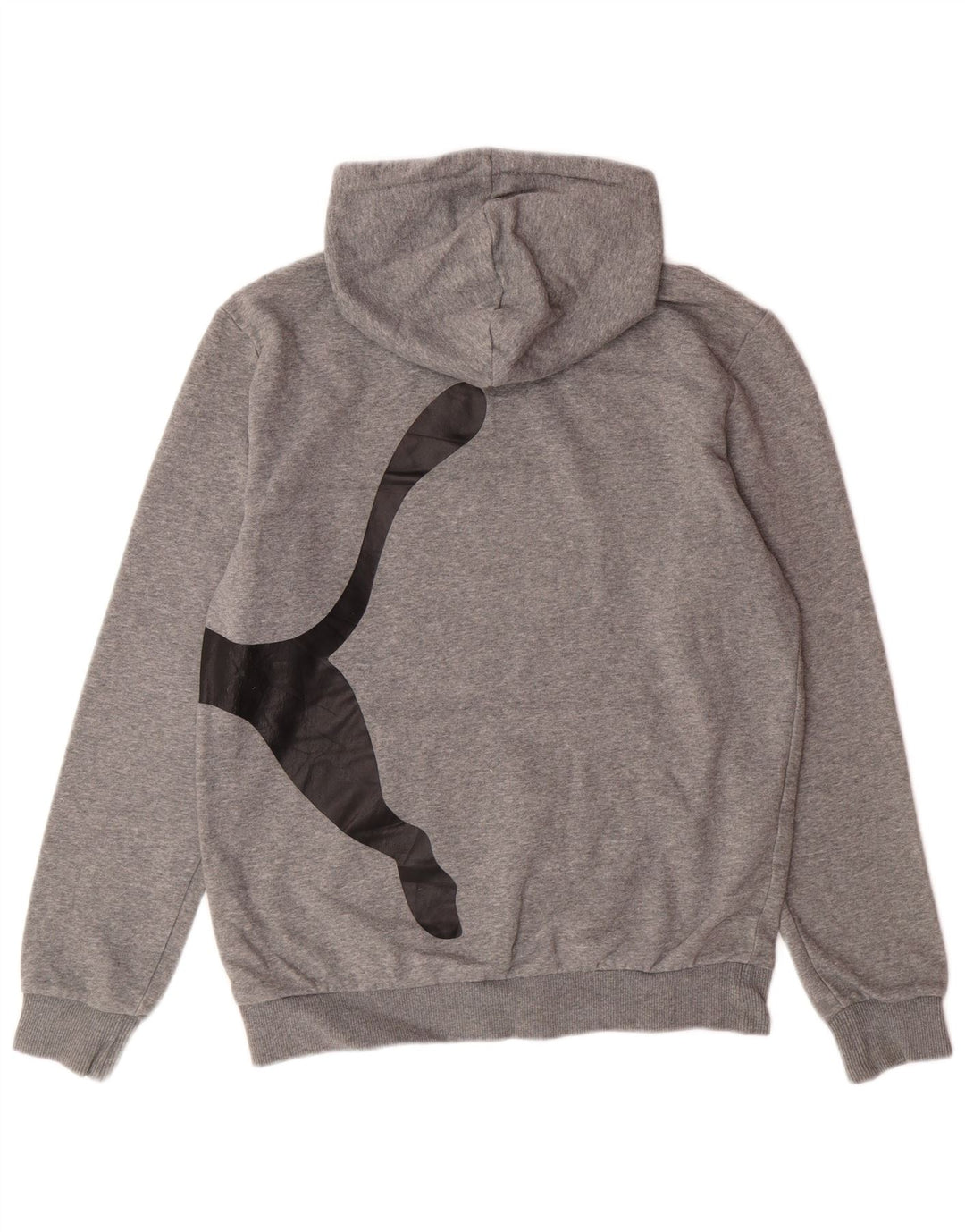 PUMA Mens Graphic Hoodie Jumper Small Grey Cotton