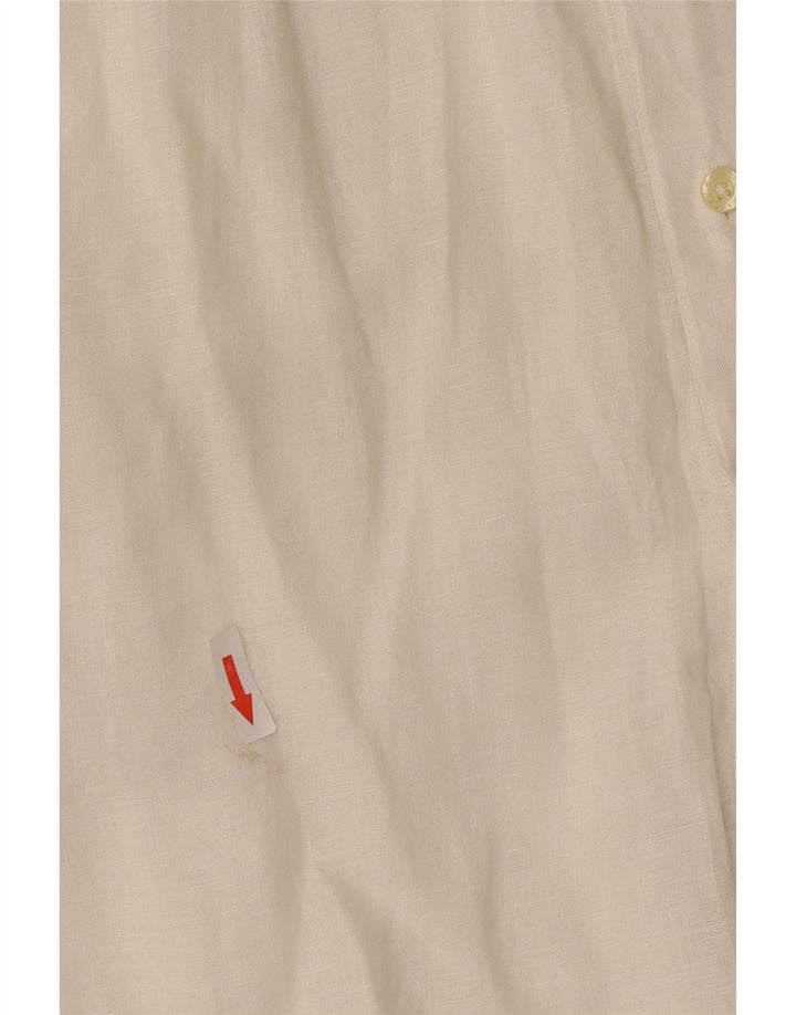 Brooksfield Mens Shirt Size 40 Medium White Linen