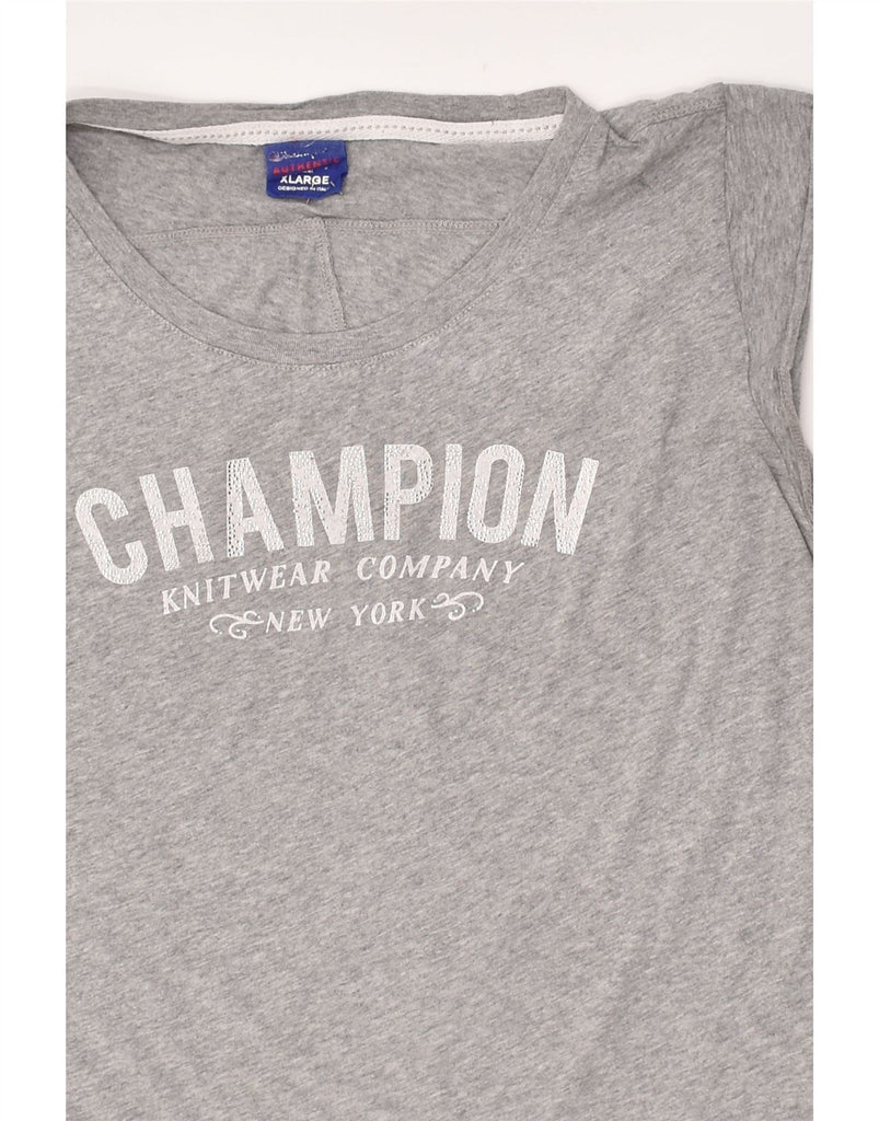 CHAMPION Womens Graphic Vest Top UK 18 XL Grey | Vintage Champion | Thrift | Second-Hand Champion | Used Clothing | Messina Hembry 