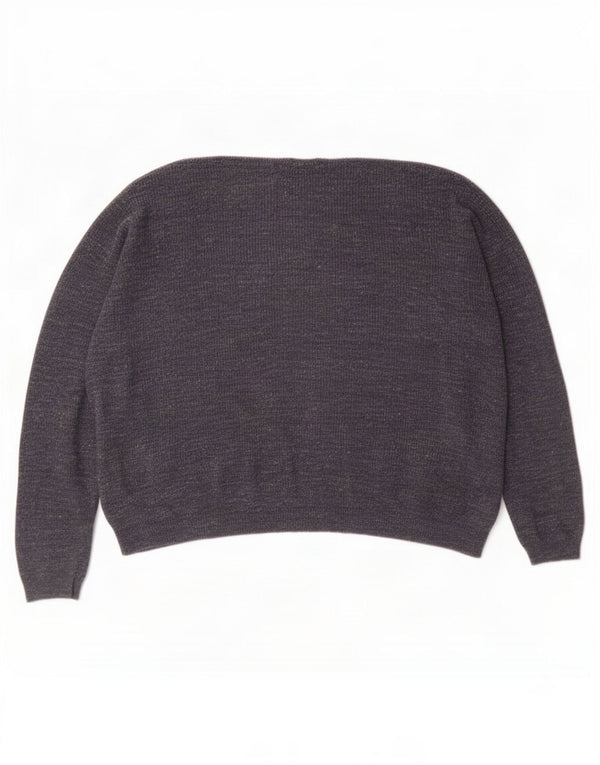 Marks & Spencer Womens Oversized Cardigan Sweater UK 18 XL Blue Flecked