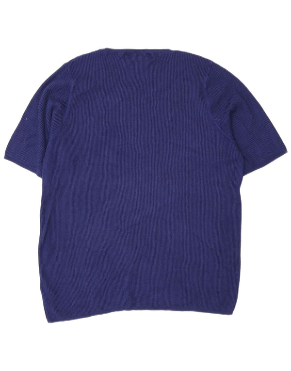 Marks & Spencer Womens Crew Neck Jumper Sweater UK 22 3XL Navy Blue