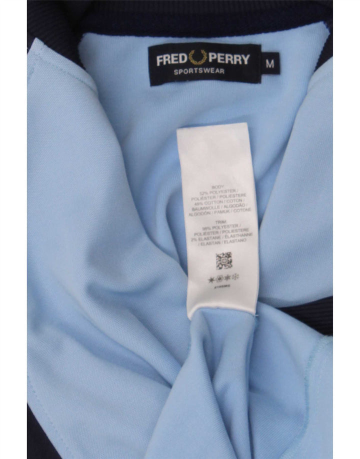 Fred Perry Mens Tracksuit Top Jacket Medium Blue Colourblock Sports