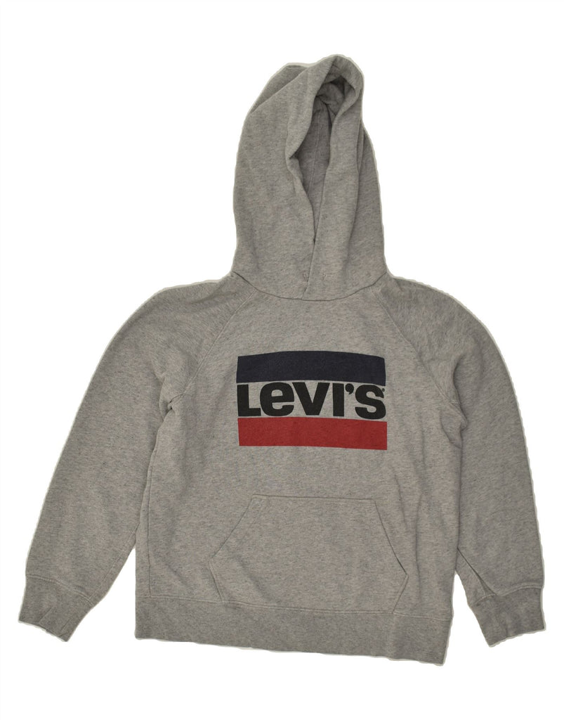 LEVI'S Mens Graphic Hoodie Jumper XS Grey Cotton Vintage Levi's and Second-Hand Levi's from Messina Hembry 