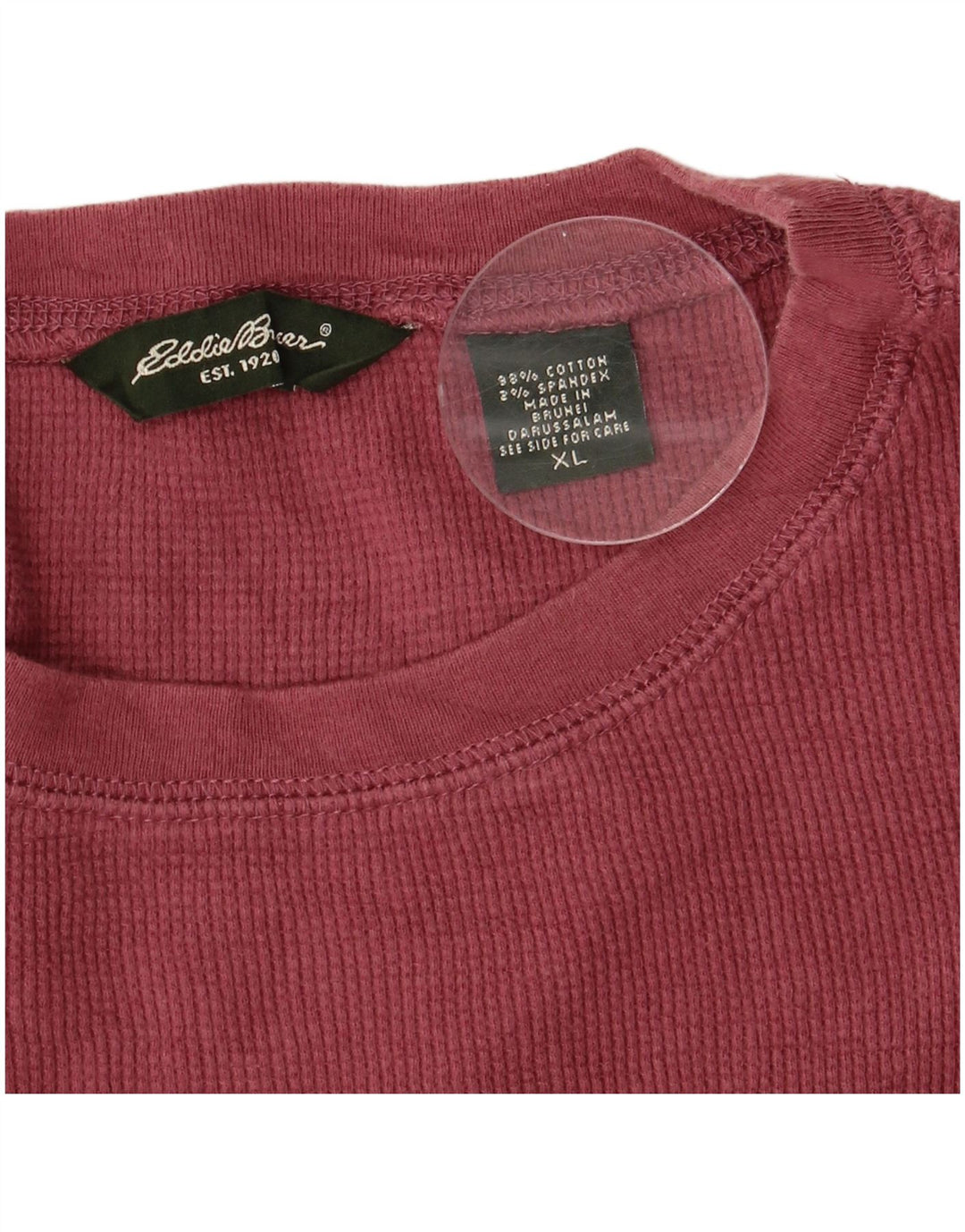 EDDIE BAUER Mens T-Shirt Top XL Burgundy Cotton