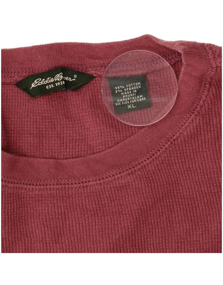 EDDIE BAUER Mens T-Shirt Top XL Burgundy Cotton