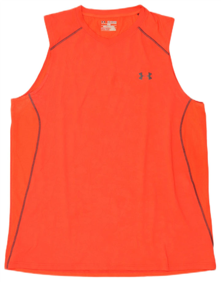 Under Armour Mens Heat Gear Vest Top 2XL Orange Polyester