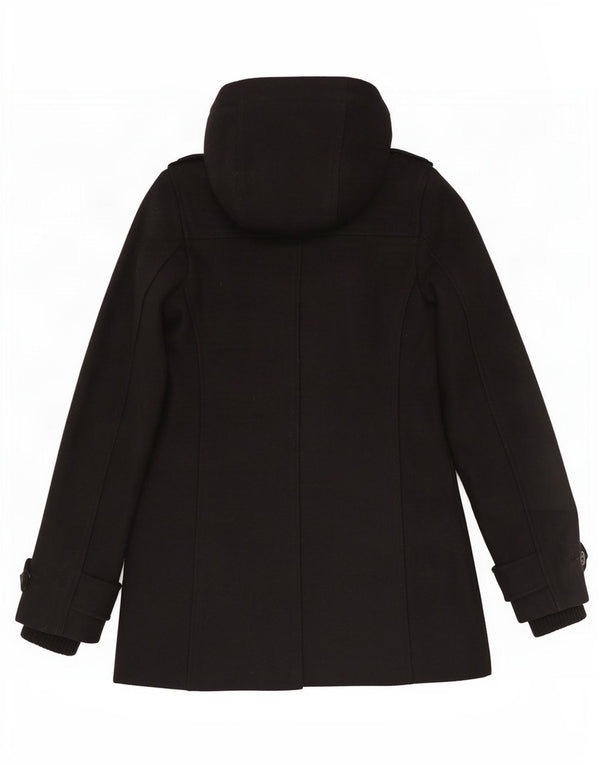 Tommy Hilfiger Womens Hooded Duffle Coat UK 6 XS Black Wool